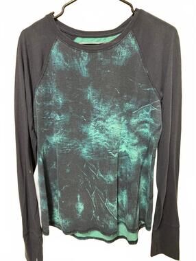 Tek Gear DryTek Women's Long Sleeve Athletic Top Teal Black Size M